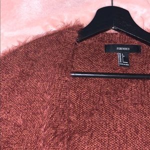 Fuzzy burgundy cardigan